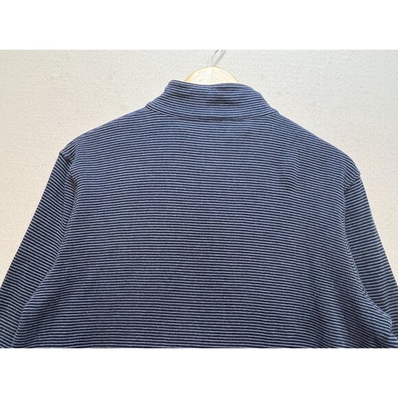 Michael Kors Men's 1/4 Button Pullover Sweater Mock Neck Stretch Size XL Blue - Picture 11 of 12